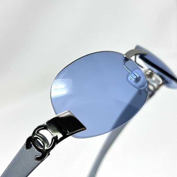 Vintage Chanel Sunglasses rimless 4037 168/ 72 Blue  Iridium Temples 59 [] 15 - Picture 6 of 14